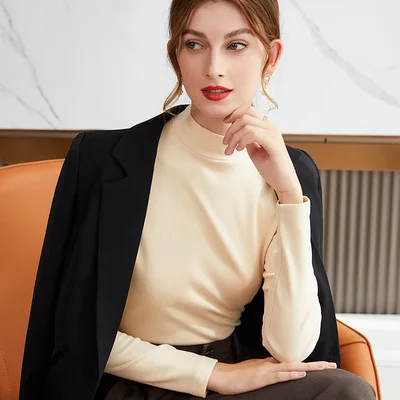 new fashion T-shirt Womens autumn 2021 cotton shirt high collar solid color gray
new fashion T-shirt Womens autumn 2021 cotton shirt high collar solid color gray