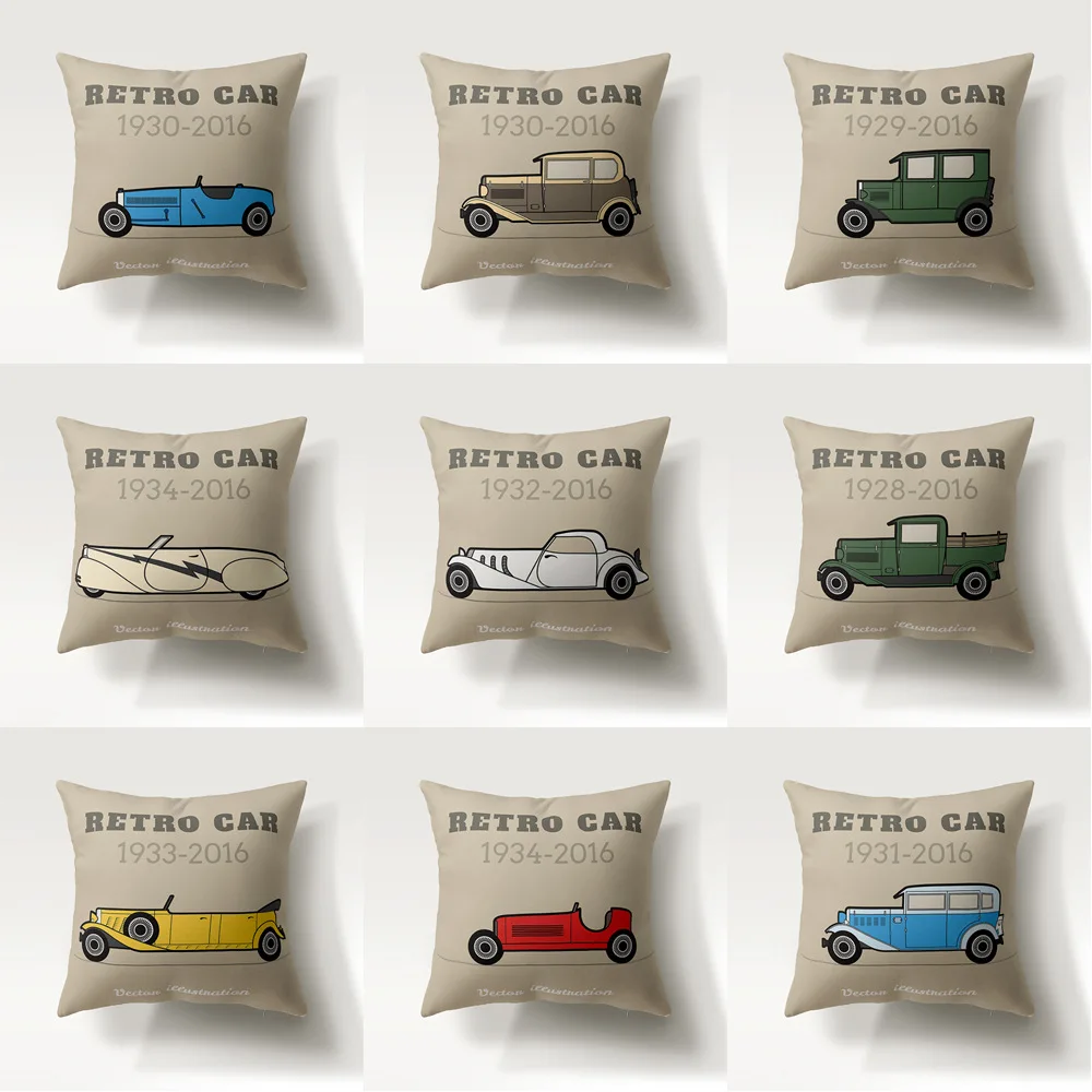 45*45cm Cushion Cover Retro Car Pattern Peach Skin Throw Pillow Cases for Sofa Coffee Home Decor Pillowcase
45*45cm Cushion Cover Retro Car Pattern Peach Skin Throw Pillow Cases for Sofa Coffee Home Decor Pillowcase