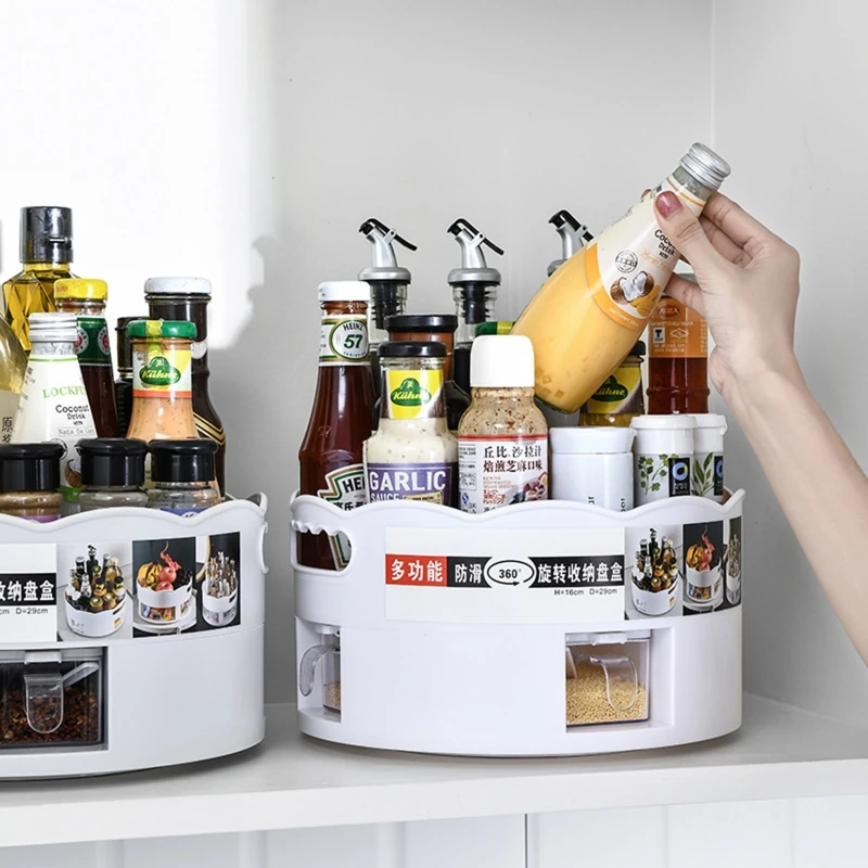 360 Degree Rotating Spice Rack Nonslip Condiment Jar Display Stand Kitchen Pantry Countertop Cabinet Organizer
360 Degree Rotating Spice Rack Nonslip Condiment Jar Display Stand Kitchen Pantry Countertop Cabinet Organizer