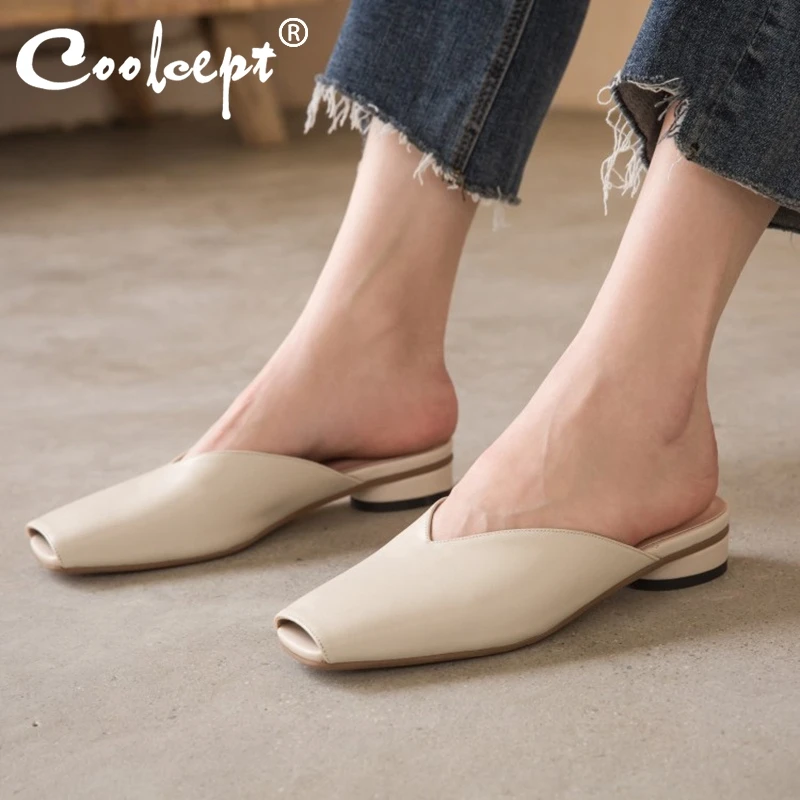 Coolcept Summer Women Sandals Shoes Fashion Round Low Heels Slippers Solid High-Quality Genuine Leather Shoes Women Size 33-43
Coolcept Summer Women Sandals Shoes Fashion Round Low Heels Slippers Solid High-Quality Genuine Leather Shoes Women Size 33-43