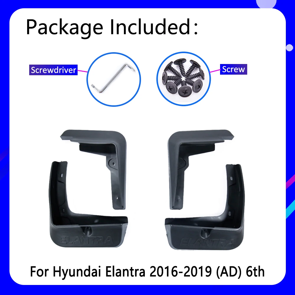 Брызговики подходят для Hyundai Elantra Avante AD 2016-2019 2017 2018 автомобильные аксессуары
