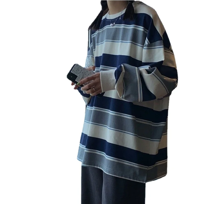 BF Stripe Long Sleeve T-shirt Women's Autumn Korean Harajuku Loose Thin Student Versatile Top Fashion
BF Stripe Long Sleeve T-shirt Women's Autumn Korean Harajuku Loose Thin Student Versatile Top Fashion