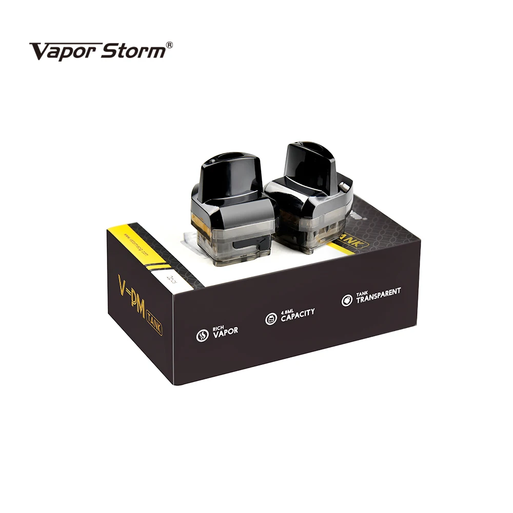 

2 pcs/lot New atomizer for Vapor Storm VPM 40W Pod Mod kit 4.8ml capacity pod electronic cigarette atomizer