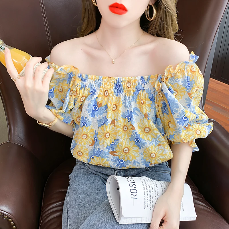 2021 Summer New Design Mesh Short Puff Sleeve Elastic Loose One Shoulder Top Sexy Noble Lady Dating Office Shirt Woman Clothes
2021 Summer New Design Mesh Short Puff Sleeve Elastic Loose One Shoulder Top Sexy Noble Lady Dating Office Shirt Woman Clothes