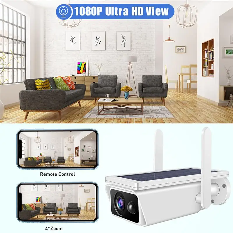 T13 WIFI Solar Camera 1080P Detect Cloud Camera PTZ passive IR induction Alarm Night Vision Smart Surveillance Security Monitor
T13 WIFI Solar Camera 1080P Detect Cloud Camera PTZ passive IR induction Alarm Night Vision Smart Surveillance Security Monitor
