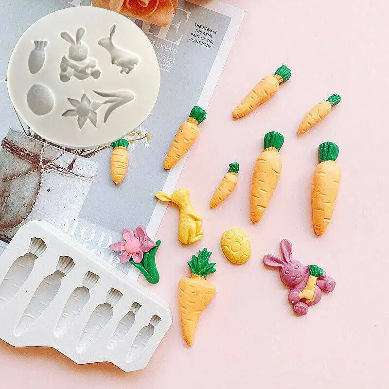 Rabbit Carrot Easter Cake Mould Topper Decor Silicone Chocolate Sugarcraft Fondant Baking Mold
Rabbit Carrot Easter Cake Mould Topper Decor Silicone Chocolate Sugarcraft Fondant Baking Mold