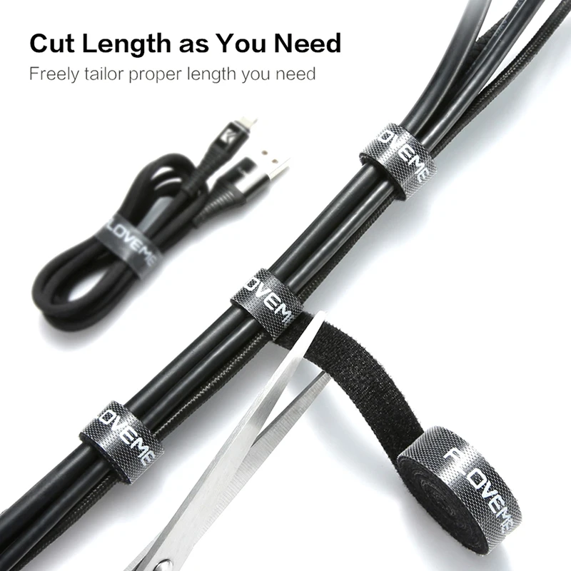 5/3/1M Ultra Thin Micro Soft Nylon Hook Buckled Magic Tape Clip Holder Cable Ties Strap Bandage | Электроника