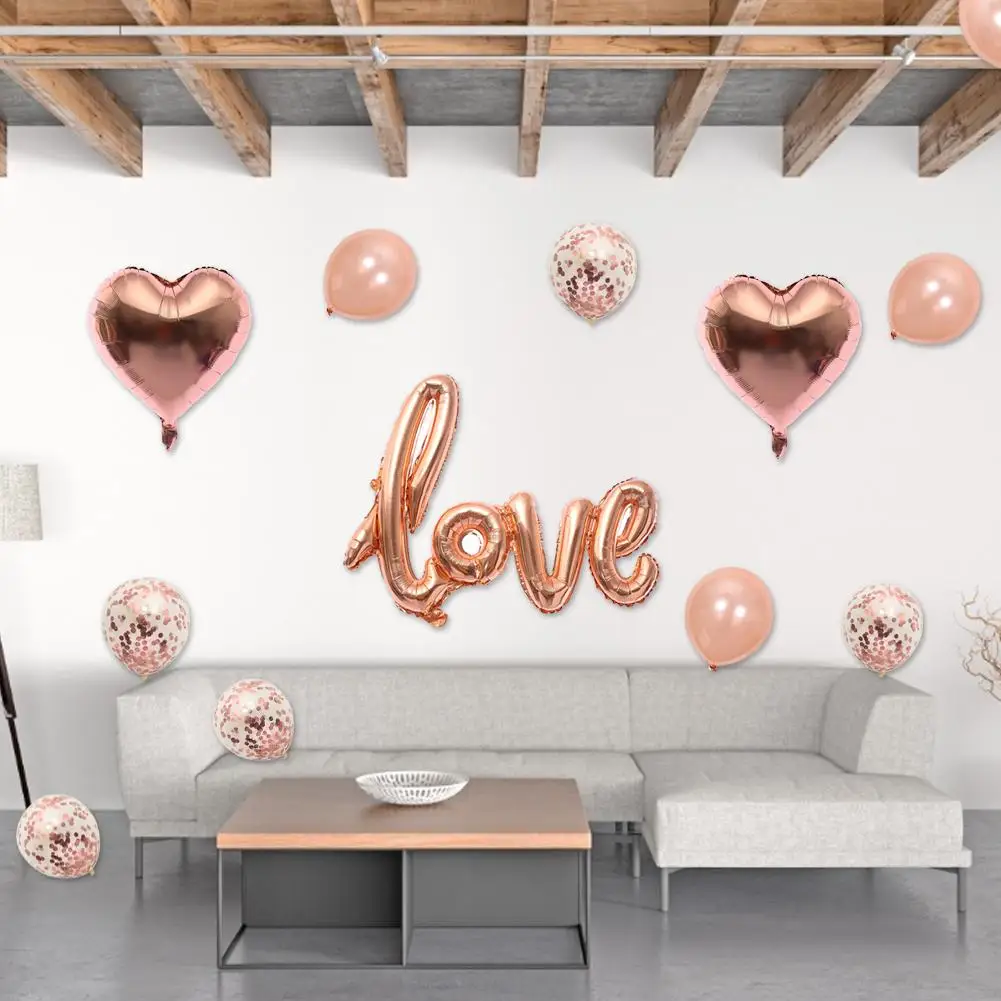 13PCS Love Balloon Decoration Aluminum Foil Rose Gold Balloon With Sequins Party Supplies For Valentine's Day Wedding Decoration
13PCS Love Balloon Decoration Aluminum Foil Rose Gold Balloon With Sequins Party Supplies For Valentine's Day Wedding Decoration