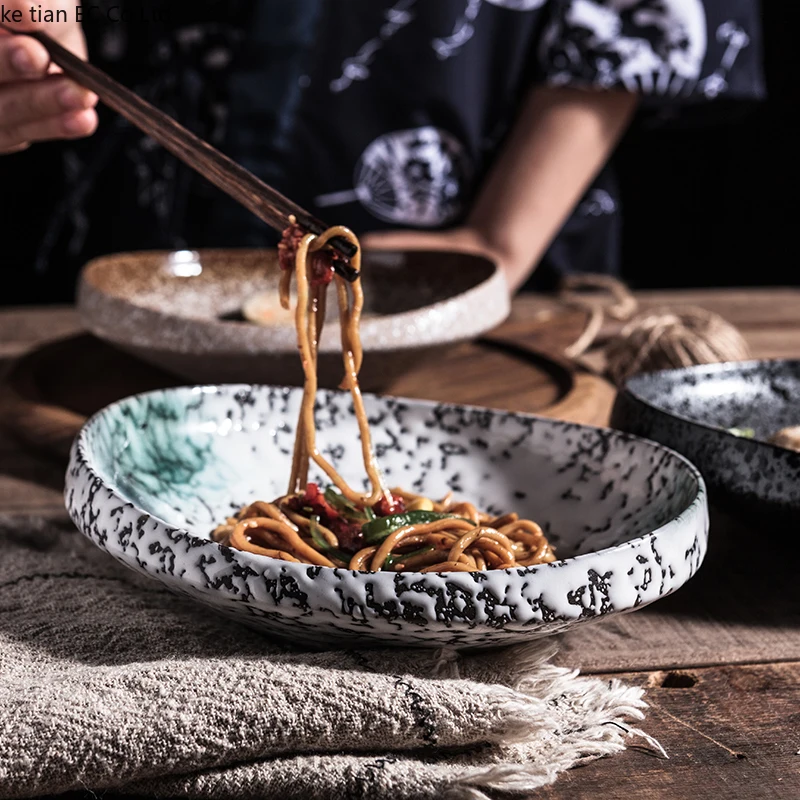 Ceramic Plate with Special Texture, High Quality Retro Tableware, Japanese-style Homeware, 8-inch Diameter, Thick Rim Plate Set
Ceramic Plate with Special Texture, High Quality Retro Tableware, Japanese-style Homeware, 8-inch Diameter, Thick Rim Plate Set