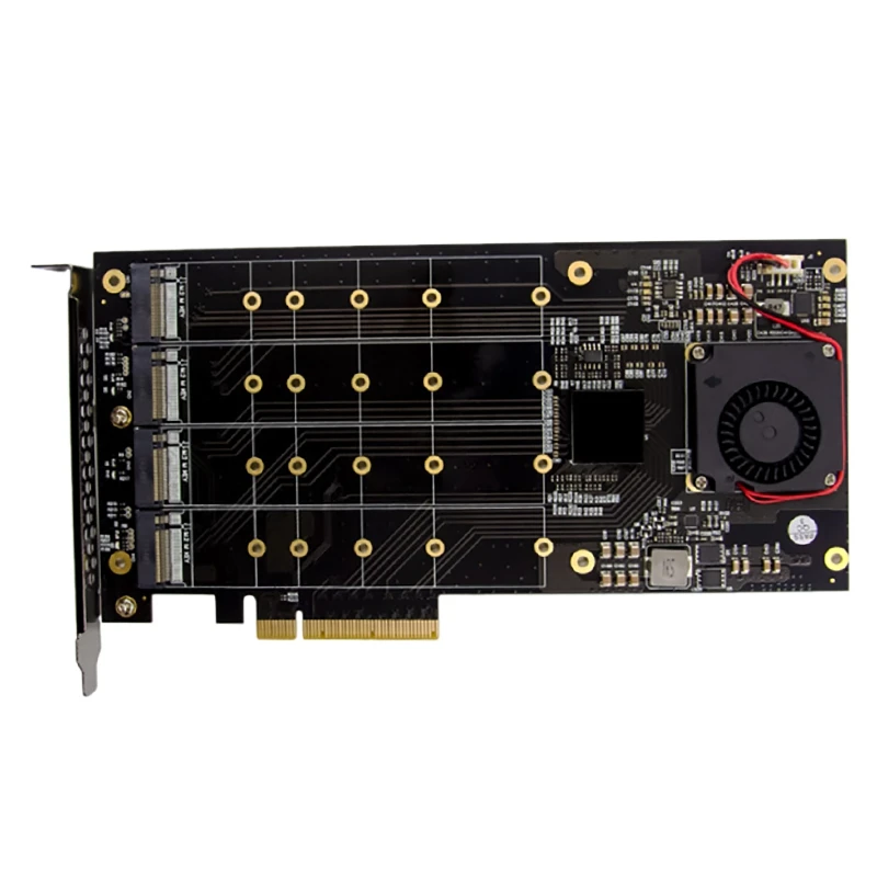 Райзер PLX8724 PCIE X8, 4-портовый M.2 KEY M NVMe SSD RAID, специально для ноутбуков, ПК
Райзер PLX8724 PCIE X8, 4-портовый M.2 KEY M NVMe SSD RAID, специально для ноутбуков, ПК
