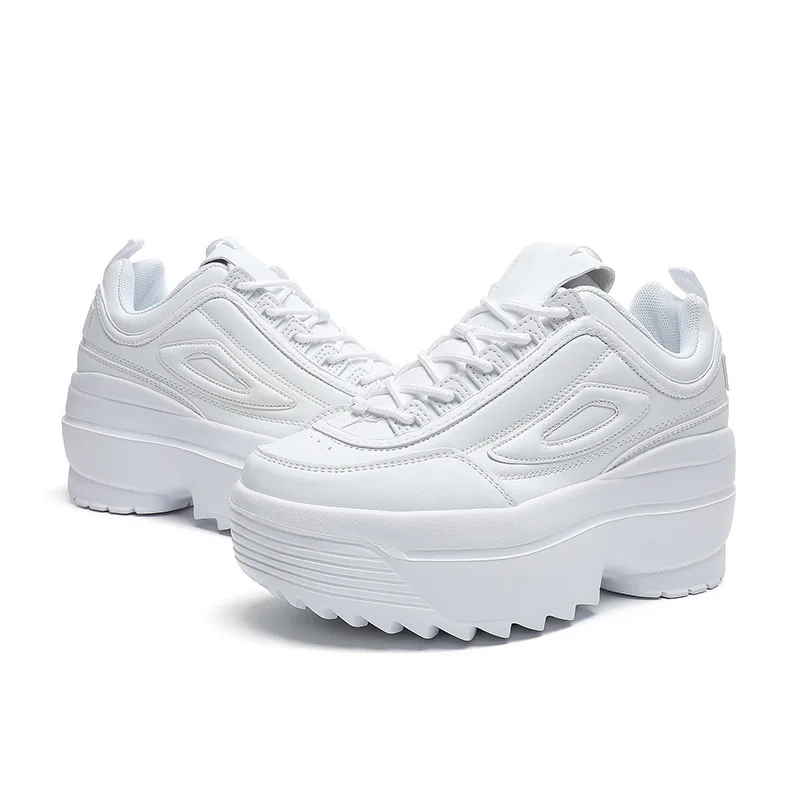 2021 New Platform Women's Sneakers Fashion White Chunky Heels Shoes Ladies Boots Lace-up Height Increasing Leather Shoes Female
2021 New Platform Women's Sneakers Fashion White Chunky Heels Shoes Ladies Boots Lace-up Height Increasing Leather Shoes Female
