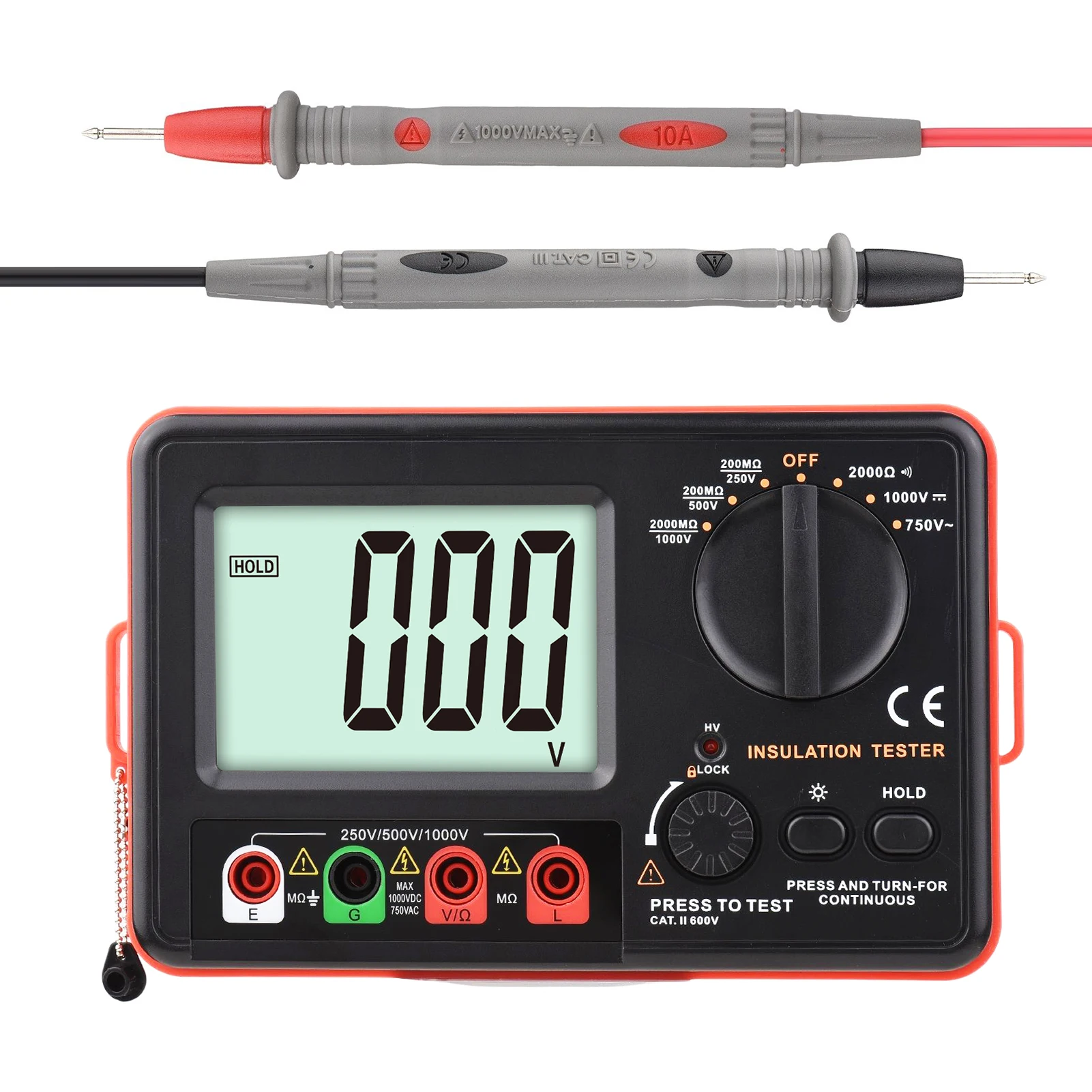 Insulation Resistance Tester DC 250V/ 500V/ 1000V AC 750V Insulation Resistance Meter Kit with Strap/ Protective Lid/ Cloth Bag
Insulation Resistance Tester DC 250V/ 500V/ 1000V AC 750V Insulation Resistance Meter Kit with Strap/ Protective Lid/ Cloth Bag