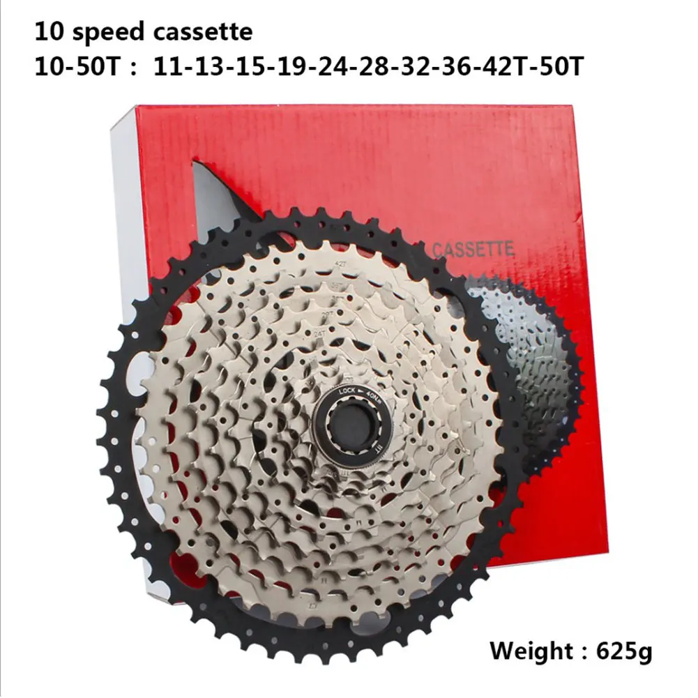 10 Speed 11-50T Bicycle Cassette Freewheel MTB Bike Freewheel Cycling K7 sprocket For Parts XT SLX XO X0 X9 X7 Bicycle Parts
10 Speed 11-50T Bicycle Cassette Freewheel MTB Bike Freewheel Cycling K7 sprocket For Parts XT SLX XO X0 X9 X7 Bicycle Parts
