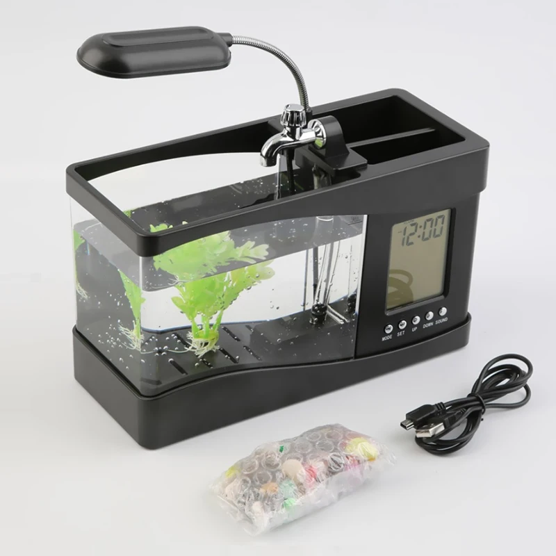Aquariums Mini Clear USB LED Goldfish Betta Fish Tank Ornament Aquarium Black Red White Color Desktop Decoration
Aquariums Mini Clear USB LED Goldfish Betta Fish Tank Ornament Aquarium Black Red White Color Desktop Decoration
