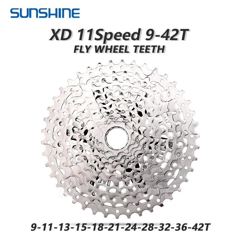 SONNENSCHEIN Mountain Bike Freewheel XD 11 Speed 9-42T 439g Ultralight Cassette Silver MTB Bicycle Flywheel for SRAM XD K7
SONNENSCHEIN Mountain Bike Freewheel XD 11 Speed 9-42T 439g Ultralight Cassette Silver MTB Bicycle Flywheel for SRAM XD K7