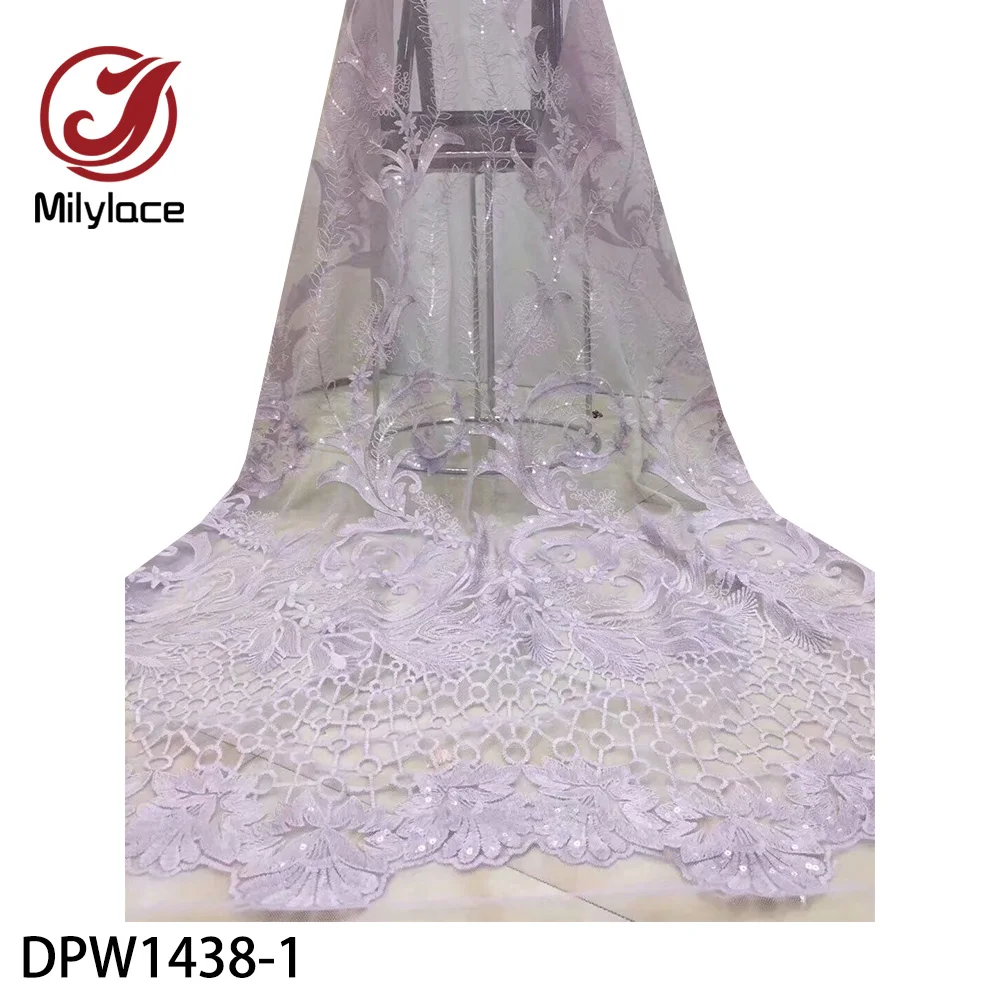 Lilac Lace Fabric Latest African Sequin Lace Fabric High Quality Lace Embroidery French Lace Fabric for Wedding Dress DPW1438
Lilac Lace Fabric Latest African Sequin Lace Fabric High Quality Lace Embroidery French Lace Fabric for Wedding Dress DPW1438