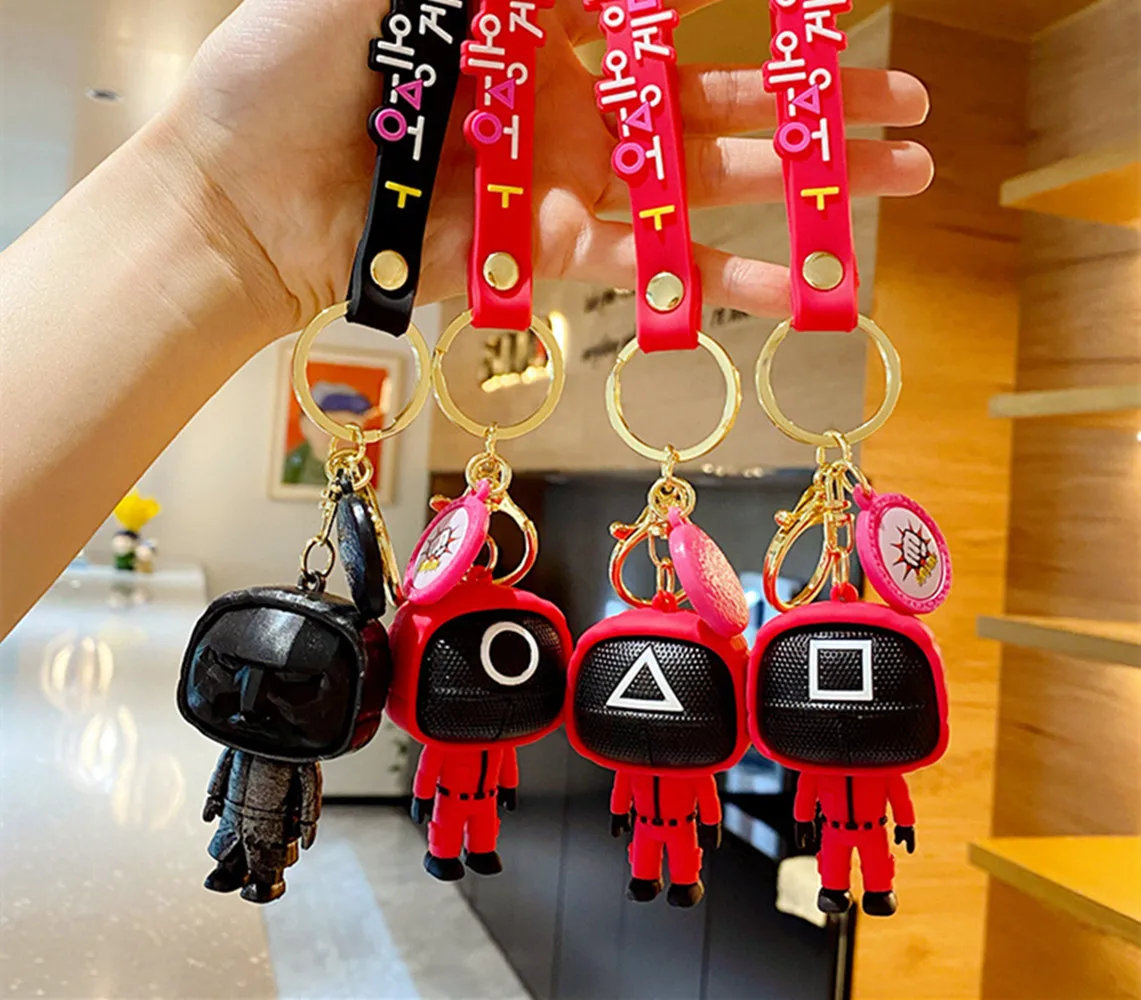 New Squid Game Figures Mask Keychain Charms Accessories Round Six Cosplay Keychains for Ladies Women Men Kids Key Chain Toy Gift
New Squid Game Figures Mask Keychain Charms Accessories Round Six Cosplay Keychains for Ladies Women Men Kids Key Chain Toy Gift