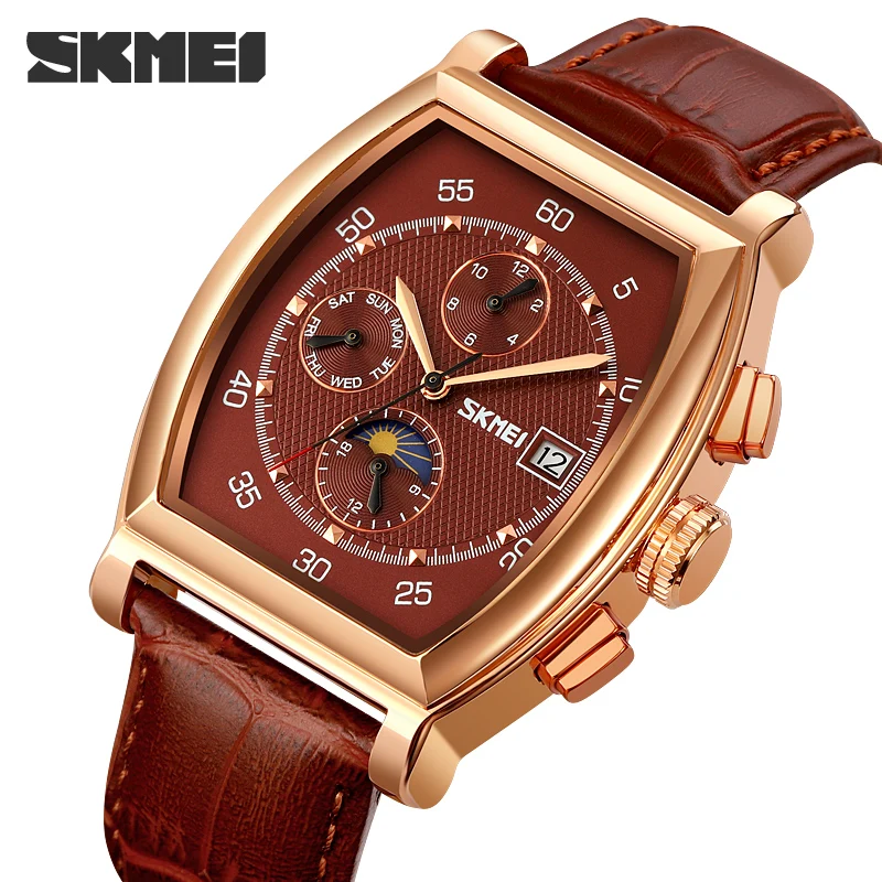 SKMEI Automatic Movement Mechanical Watch Men Original Clock Moon Phase Display Watch Business Leather Strap Relogio Masculino
SKMEI Automatic Movement Mechanical Watch Men Original Clock Moon Phase Display Watch Business Leather Strap Relogio Masculino
