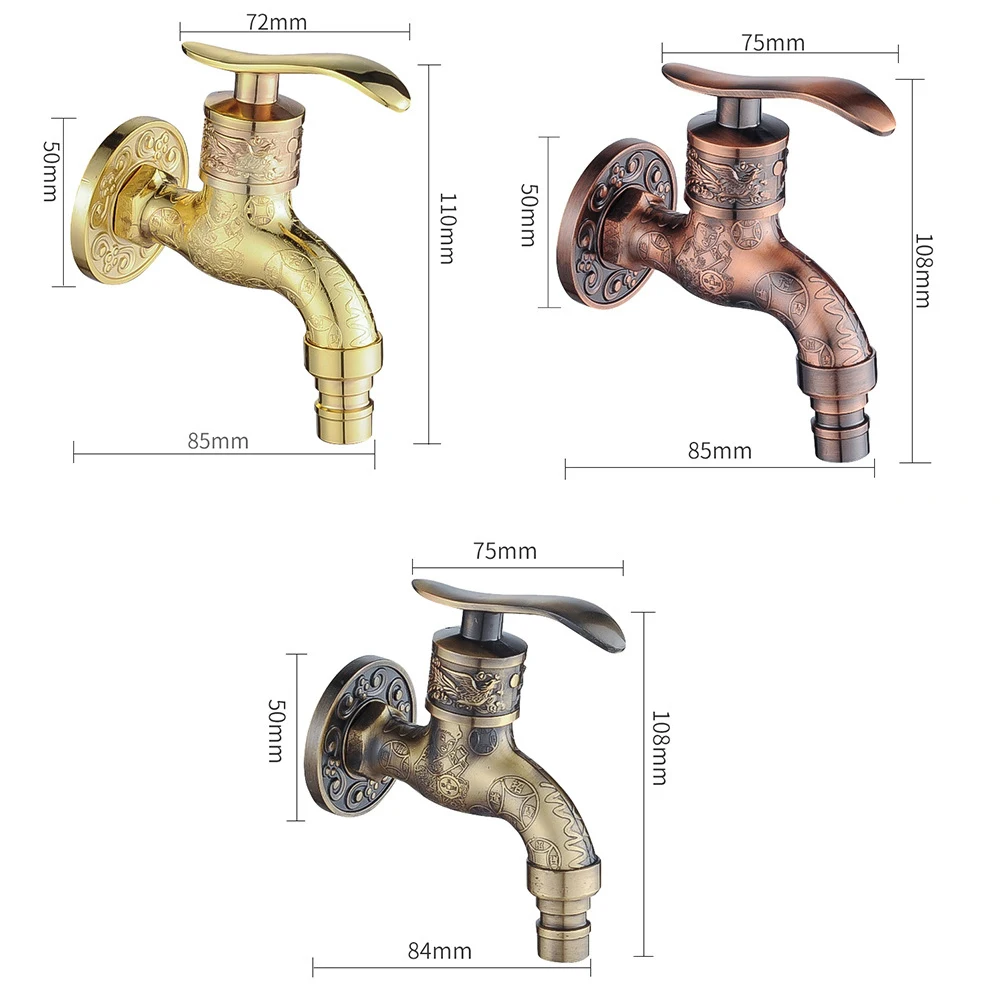 Vintage Faucet Brass Outdoor Garden Tap Dragon Carving Spigot Antique Faucet G1/2 Wall Mount Faucet Washing Machine Safe Healthy
Vintage Faucet Brass Outdoor Garden Tap Dragon Carving Spigot Antique Faucet G1/2 Wall Mount Faucet Washing Machine Safe Healthy