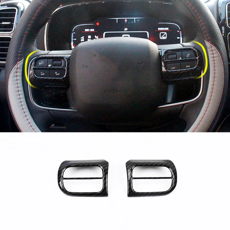 For Citroen C5 Aircross 2017 2018 2019 ABS Carbon fiber Car Steering wheel Button frame Cover Trim Car Accessories styling 2PCS
For Citroen C5 Aircross 2017 2018 2019 ABS Carbon fiber Car Steering wheel Button frame Cover Trim Car Accessories styling 2PCS
