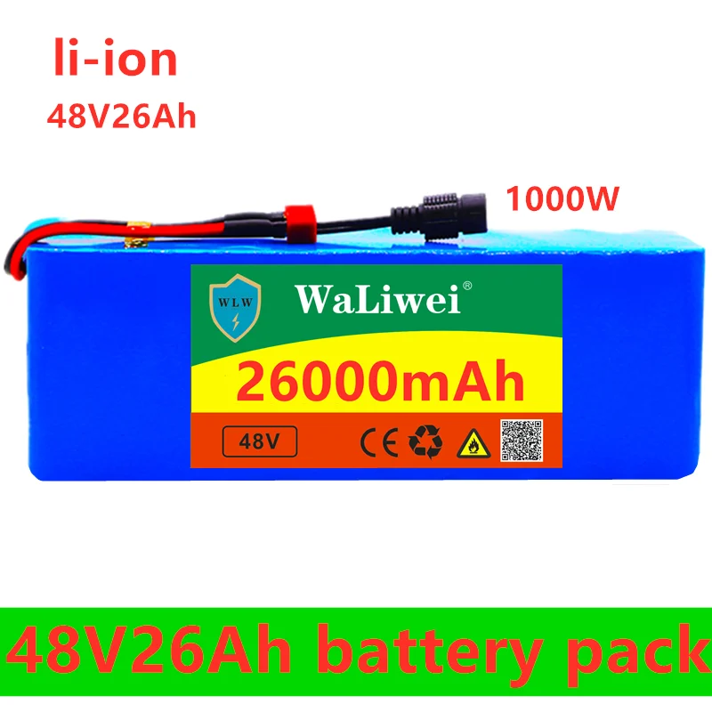 48v26Ah 18650 li-ion battery pack 13S2P 54.6V bike conversion kit bafang 1000w Electric bicycle Battery Build-in BMS+XT60/T Plug
48v26Ah 18650 li-ion battery pack 13S2P 54.6V bike conversion kit bafang 1000w Electric bicycle Battery Build-in BMS+XT60/T Plug