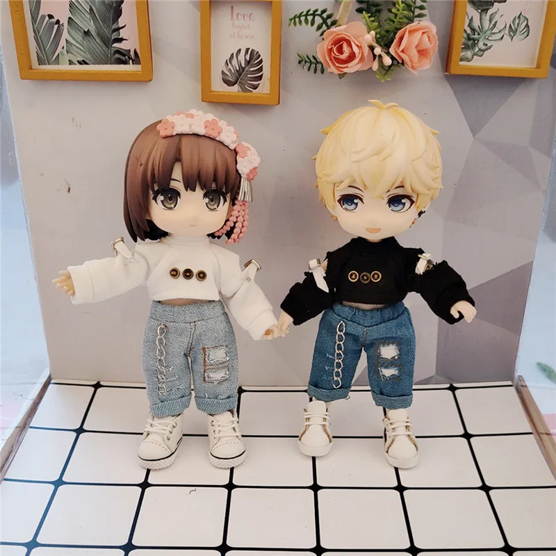 NEW Ob11 baby jeans/T-shirt for 1/12 BJD Doll obitsu 11 baby accessories clothing cute pants Doll clothes birthday present 
NEW Ob11 baby jeans/T-shirt for 1/12 BJD Doll obitsu 11 baby accessories clothing cute pants Doll clothes birthday present