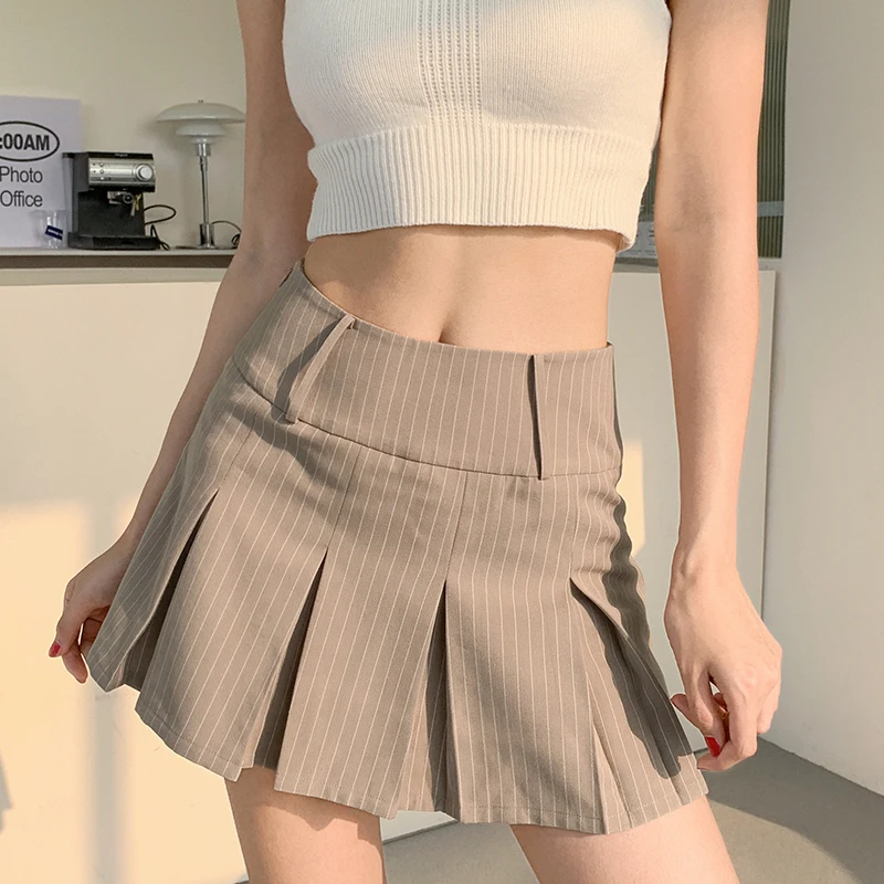 Summer Khaki Mini Skirt Y2K Aesthetic 2021 Women Korean High Waist Pleated Skirts Harajuku Kawaii Fashion Striped Solid Faldas
Summer Khaki Mini Skirt Y2K Aesthetic 2021 Women Korean High Waist Pleated Skirts Harajuku Kawaii Fashion Striped Solid Faldas