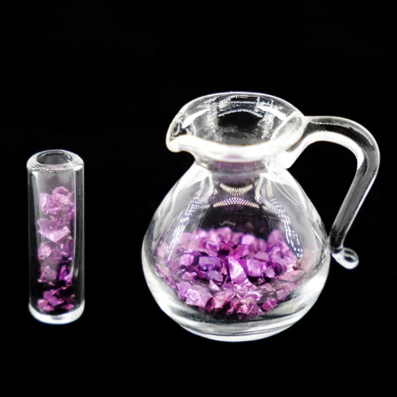 1 Набор 1/12, стеклянный мини-кукольный домик, чайник для фруктового сока, модель игрушек для украшения кукольного дома 
1 Набор 1/12, стеклянный мини-кукольный домик, чайник для фруктового сока, модель игрушек для украшения кукольного дома