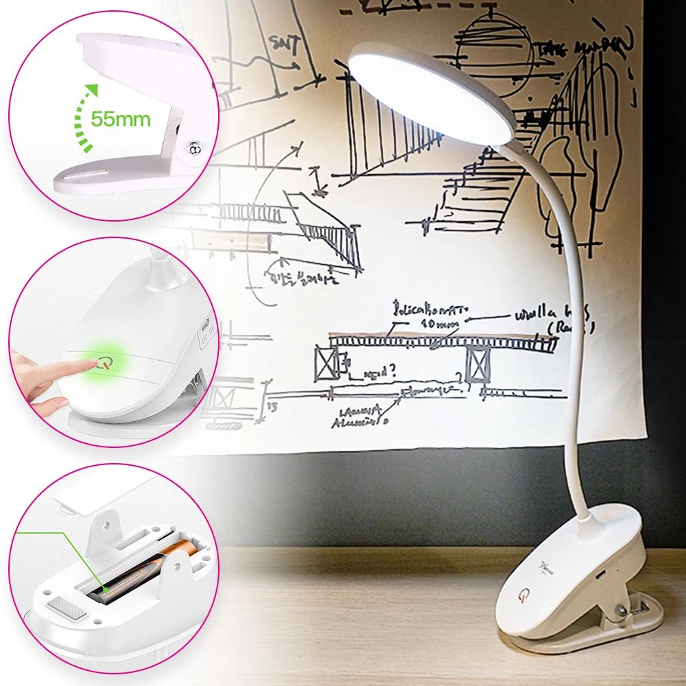 Eye Protection Desk Lamp LED Mini Bedroom Bedside Lamp Clip-On Clip Wireles Lamp Portable Reading Desk Lamp Reading/Beauty
Eye Protection Desk Lamp LED Mini Bedroom Bedside Lamp Clip-On Clip Wireles Lamp Portable Reading Desk Lamp Reading/Beauty