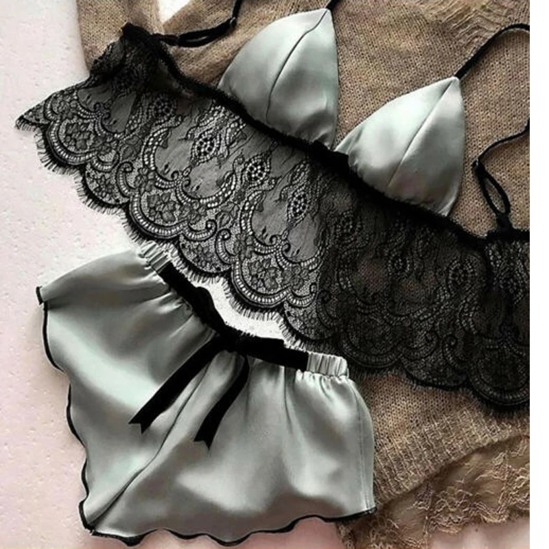 Women Sexy Stain Lingerie Sleepwear Strap Sleeveless Bra Shorts Sets Nightwear Pajama Set Exotic Apparel Nightwear Sleepwear
Women Sexy Stain Lingerie Sleepwear Strap Sleeveless Bra Shorts Sets Nightwear Pajama Set Exotic Apparel Nightwear Sleepwear
