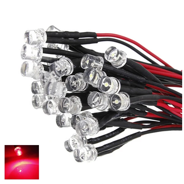 20CM 12V Wired For Light Emitting Diode Wiring LED Lot Size: 5mm Flat Top Color:red QTY:10Pcs
20CM 12V Wired For Light Emitting Diode Wiring LED Lot Size: 5mm Flat Top Color:red QTY:10Pcs