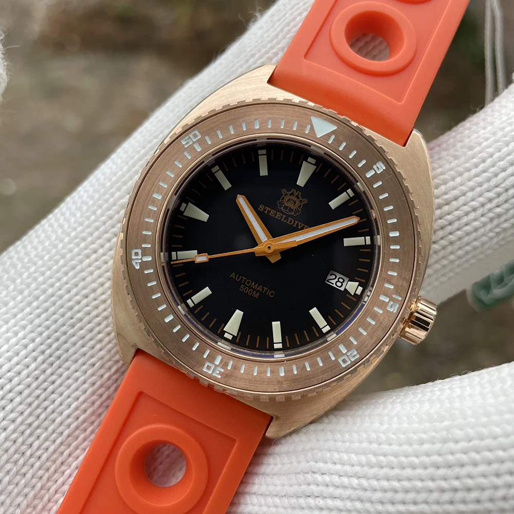 STEELDIVE SD1973S Diver Watch CuSn8 Bronze NH35 Automatic Men Mechanical Watches Rubber 500m Waterproof Luminous Dive Relojes
STEELDIVE SD1973S Diver Watch CuSn8 Bronze NH35 Automatic Men Mechanical Watches Rubber 500m Waterproof Luminous Dive Relojes