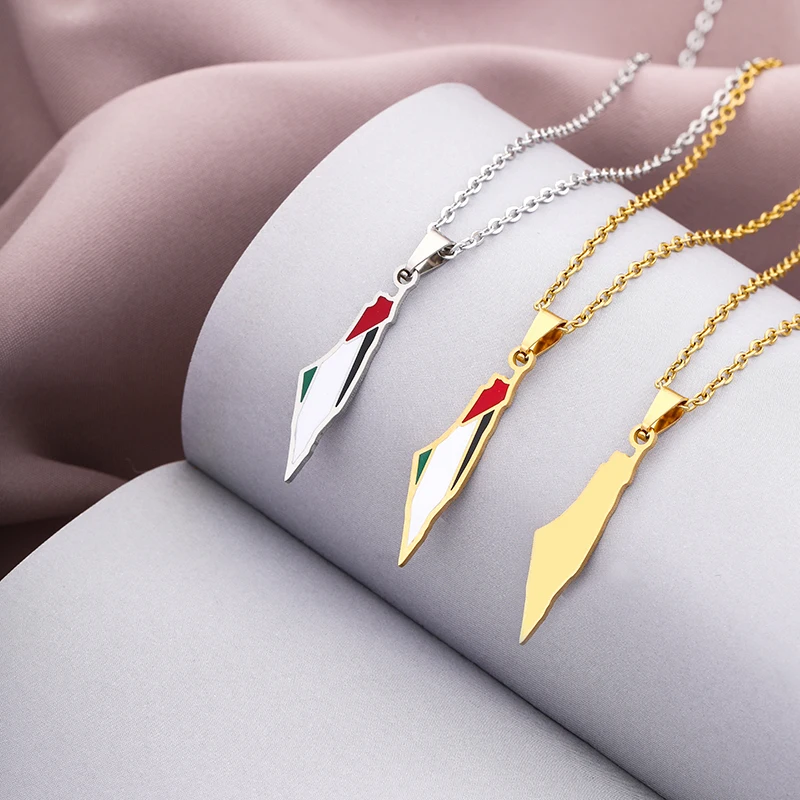 Palestine Israel Map Falg Pendant Necklaces For Men Women Stainless steel Gold Color Palestinians Ethnic Map Jewelry Gifts
Palestine Israel Map Falg Pendant Necklaces For Men Women Stainless steel Gold Color Palestinians Ethnic Map Jewelry Gifts