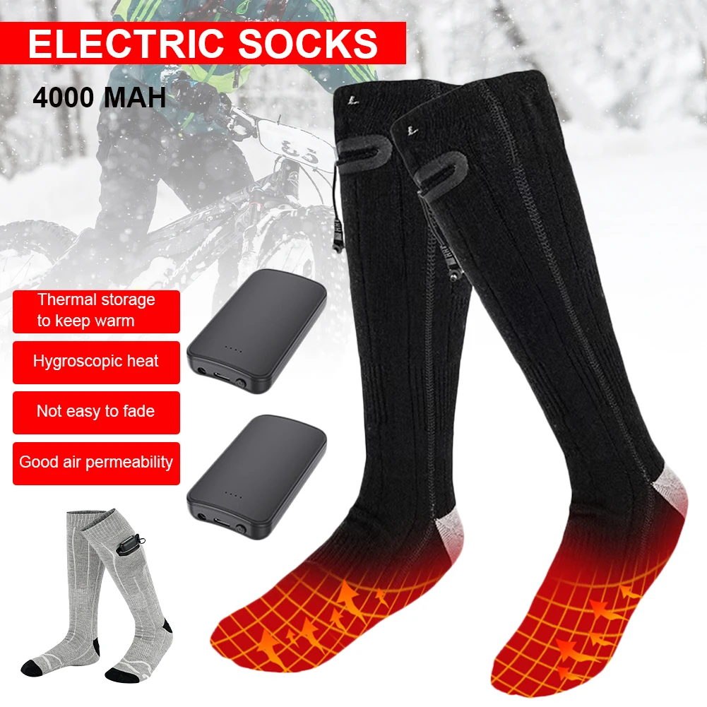 Winter Warm Heating Sock 3 Heat Elastic Waterproof Electric Heated Sock 4500mAh Power Bank Thermal Foot Warmer for Men Women
Winter Warm Heating Sock 3 Heat Elastic Waterproof Electric Heated Sock 4500mAh Power Bank Thermal Foot Warmer for Men Women