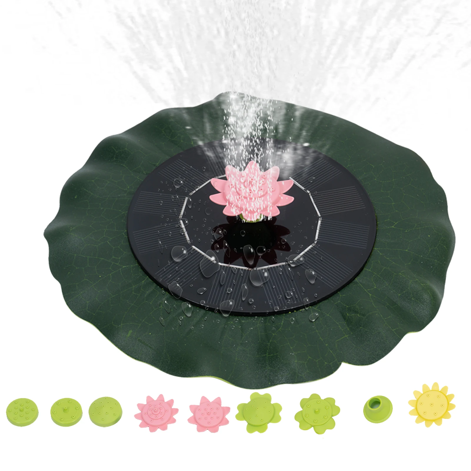 Solar PoweredFountain with 9 Nozzles Floating Circle Fountain Pump Free Standing Bird Bath Fountain Pump for Garden Decoration
Solar PoweredFountain with 9 Nozzles Floating Circle Fountain Pump Free Standing Bird Bath Fountain Pump for Garden Decoration