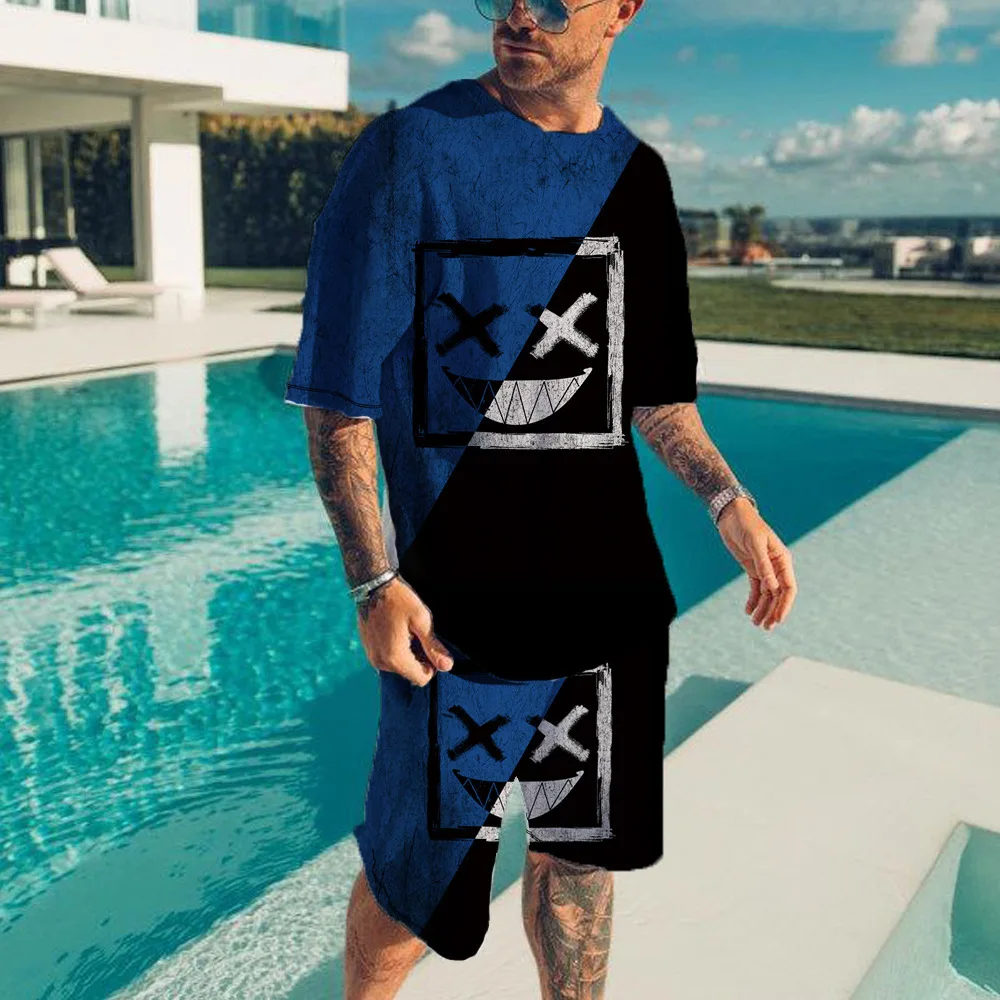 tracksuit men 2022 Summer New 3D Printing Personality Smiley T-Shirt Sets Men's Beach Casual Round Neck T-shirt + Shorts Suit
tracksuit men 2022 Summer New 3D Printing Personality Smiley T-Shirt Sets Men's Beach Casual Round Neck T-shirt + Shorts Suit
