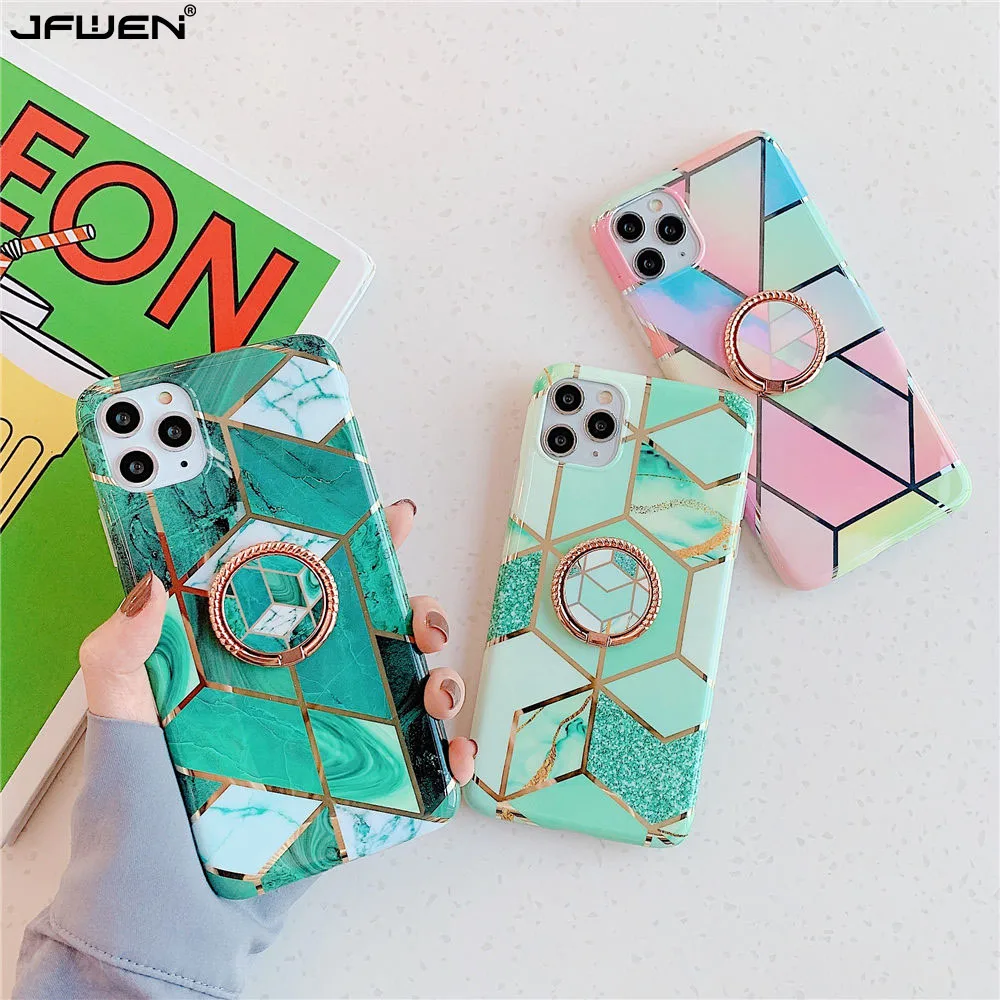 Силиконовый чехол с кольцом держателем на палец для Huawei P40 Lite P30 P20 Pro Mate 30 20 мягкий