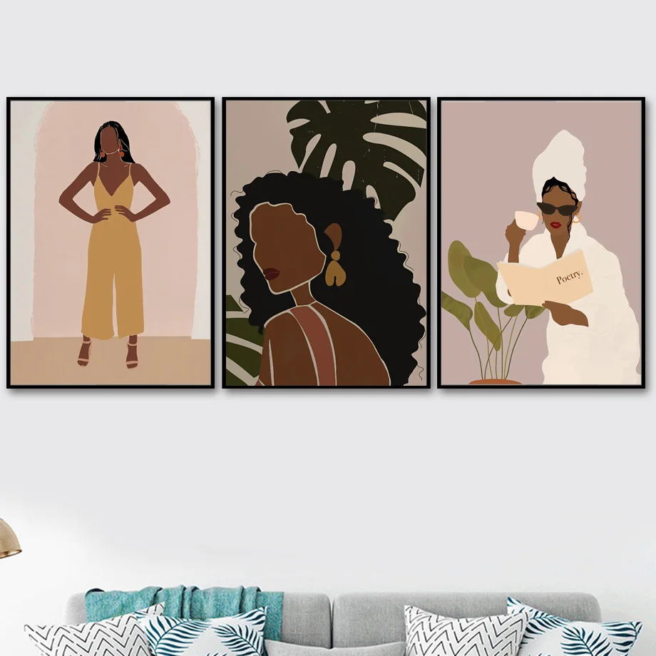Fashion Girl Modern Black Woman Nordic Poster Leisurely Life Wall Art Canvas Painting Wall Pictures For Living Room Unframed
Fashion Girl Modern Black Woman Nordic Poster Leisurely Life Wall Art Canvas Painting Wall Pictures For Living Room Unframed