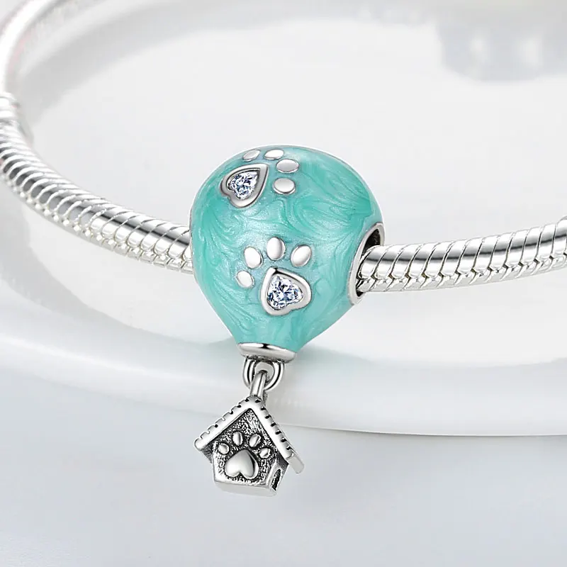 925 Sterling Silver Balloon House Animal Footprint Dangle Charm Beads Fit Original Bracelet Little Girl Gift Silver Jewelry 
925 Sterling Silver Balloon House Animal Footprint Dangle Charm Beads Fit Original Bracelet Little Girl Gift Silver Jewelry