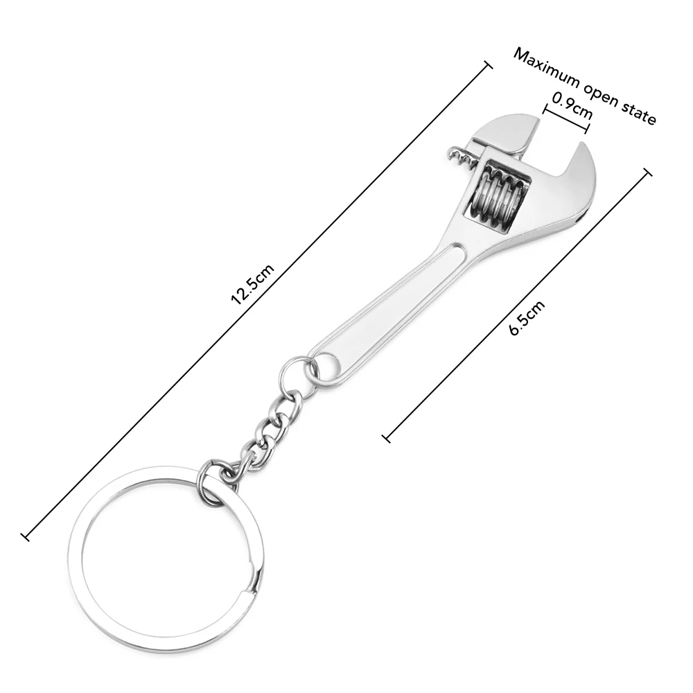 Krachtige Creative Mini Adjustable Wrench Keychain Realistic Machine Tools Model Spanner Key Chain Ring Holder Keyfob | Автомобили и