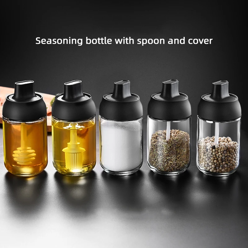 1PC Glass Spice Box Spoon Lid Integrated Spice Jar Combination Seasoning Jar Kitchen Supplies Home Salt Shaker Oil Bottle Set
1PC Glass Spice Box Spoon Lid Integrated Spice Jar Combination Seasoning Jar Kitchen Supplies Home Salt Shaker Oil Bottle Set