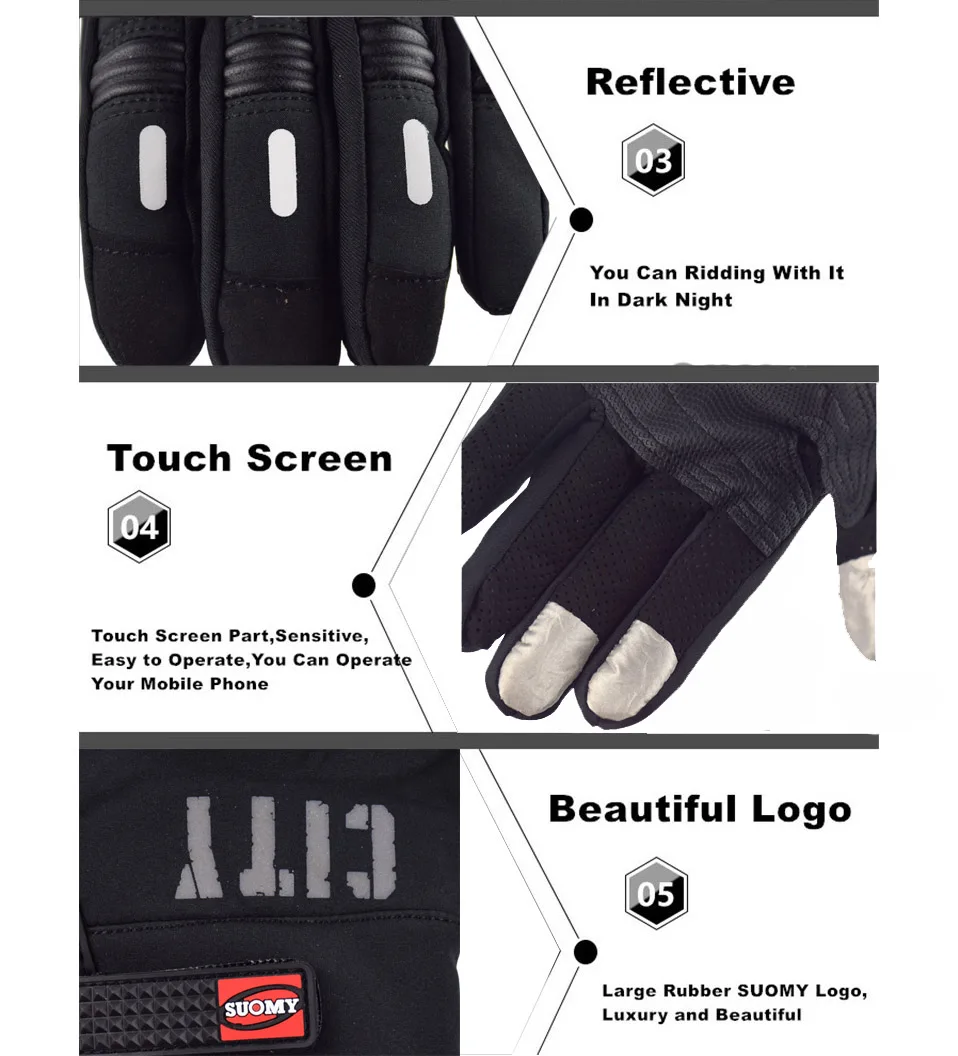 SOUMY City Gloves Motorcycle Knight Gloves Touch Screen Full Finger Motocross Gloves Men Hard Shell Protective Reflective Gloves
SOUMY City Gloves Motorcycle Knight Gloves Touch Screen Full Finger Motocross Gloves Men Hard Shell Protective Reflective Gloves
