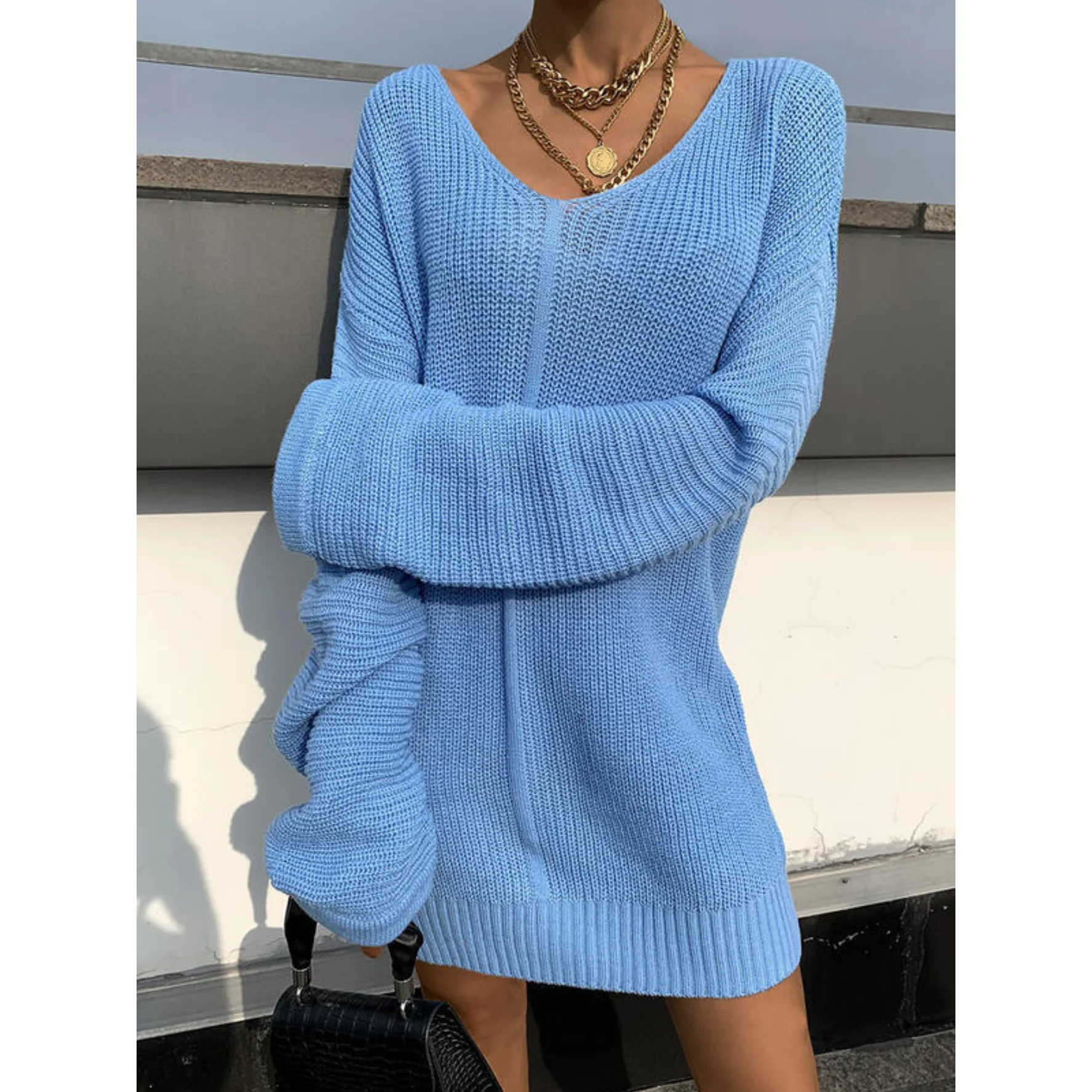Womens Loose Fit Knitted Pullovers Sweater Long-Sleeve V Neck Office Lady Solid Color Plus Size Sweater Knit Tops
Womens Loose Fit Knitted Pullovers Sweater Long-Sleeve V Neck Office Lady Solid Color Plus Size Sweater Knit Tops