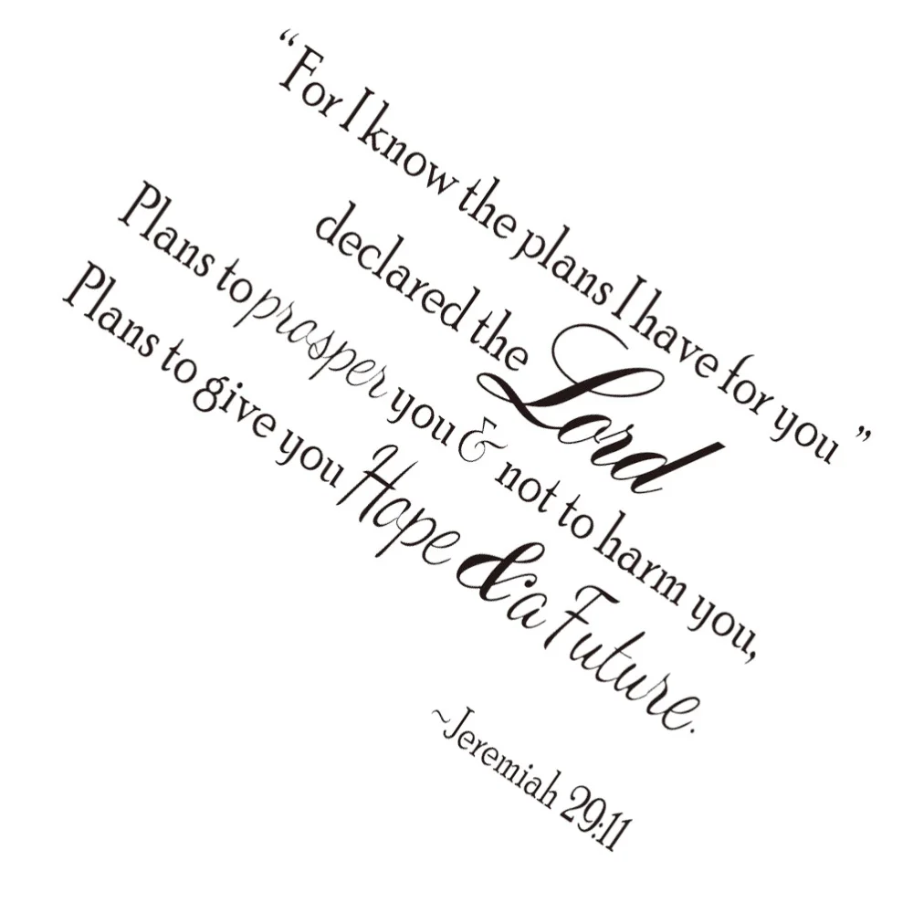 FOR I Know the Plans Jeremiah 29:11 Wall Quote Decal Removable Wall Quotes Decor 
FOR I Know the Plans Jeremiah 29:11 Wall Quote Decal Removable Wall Quotes Decor