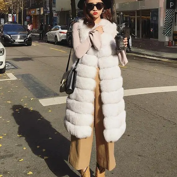 Vetement 2019 Winter Women's Faux Fur Coat Artificial Vest Furry Vests Femme Jackets Plus Size Fake Gilet Z253 | Женская одежда