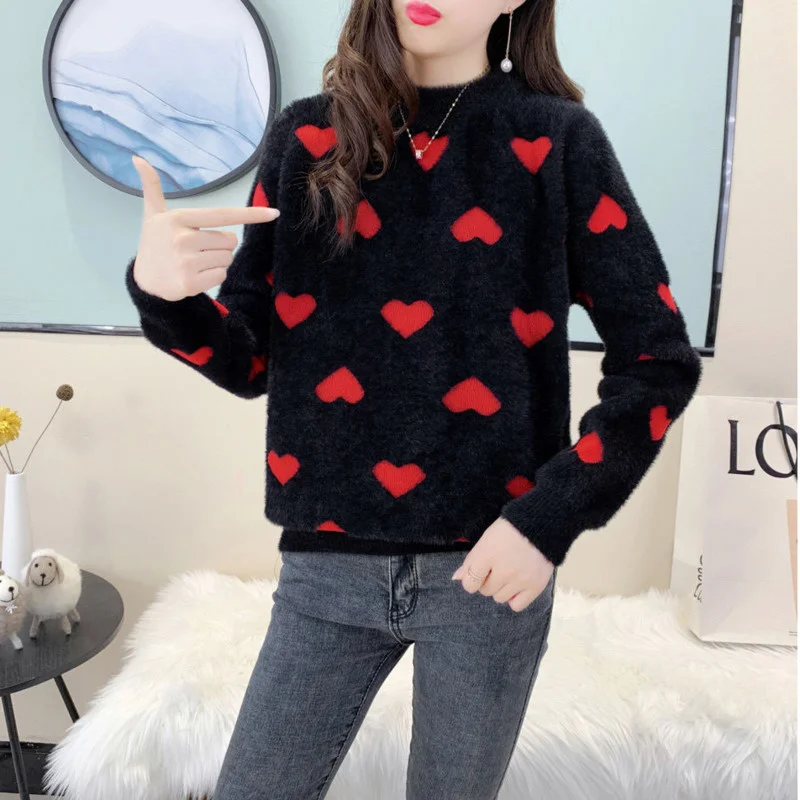 Sweater Pullovers Women Heart Kawaii Black Long Sleeve Tops Pull Korean Fashion Sueters De Mujer Autumn Jersey Jumper Clothes
Sweater Pullovers Women Heart Kawaii Black Long Sleeve Tops Pull Korean Fashion Sueters De Mujer Autumn Jersey Jumper Clothes