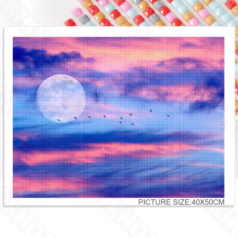Diy Diamond Painting Bright Moon Rising Diamond Painting Round Diamond Square Diamond Home Furnishing 5D Gift Decoration 
Diy Diamond Painting Bright Moon Rising Diamond Painting Round Diamond Square Diamond Home Furnishing 5D Gift Decoration