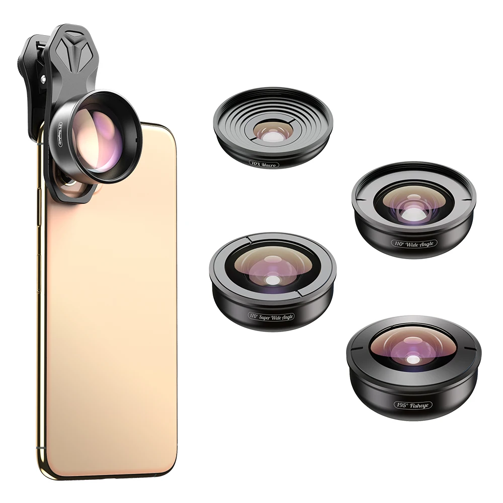APEXEL 5in1 Mobile Phone Lens Case&Clip Kit HD Fisheye Wide Angle 4K Macro Telescope Lens for Samsung iPhone and All smartphone
APEXEL 5in1 Mobile Phone Lens Case&Clip Kit HD Fisheye Wide Angle 4K Macro Telescope Lens for Samsung iPhone and All smartphone