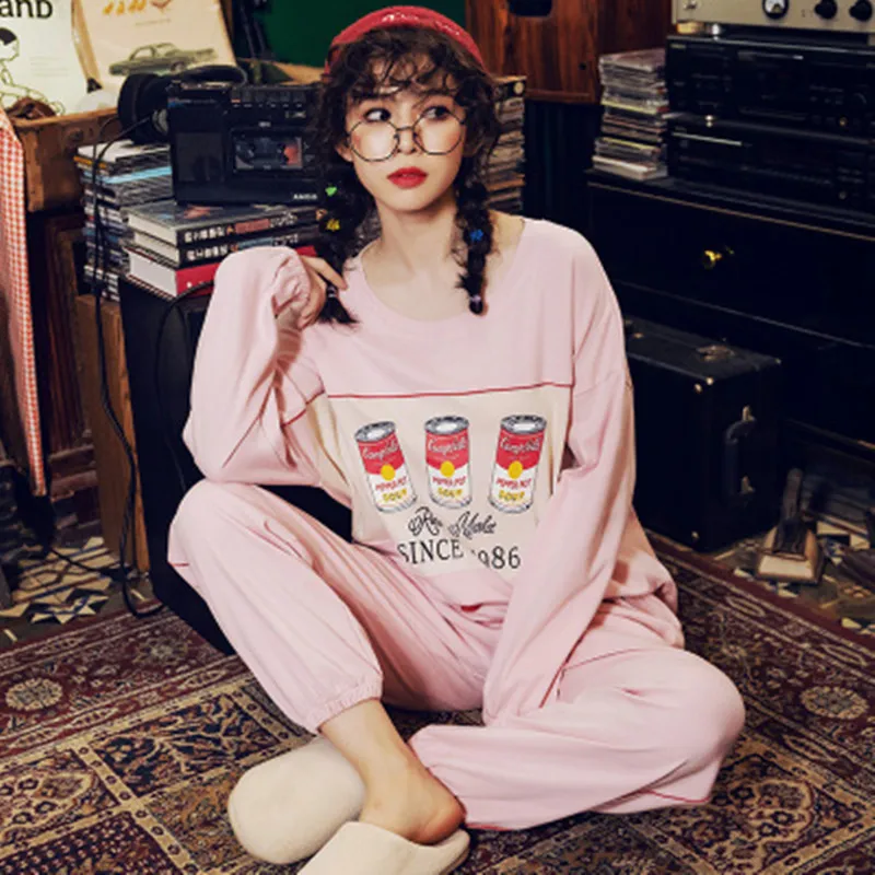 New Pajamas women's spring and autumn long sleeve cotton sports door autumn thin all cotton home clothes large loose suit 
New Pajamas women's spring and autumn long sleeve cotton sports door autumn thin all cotton home clothes large loose suit