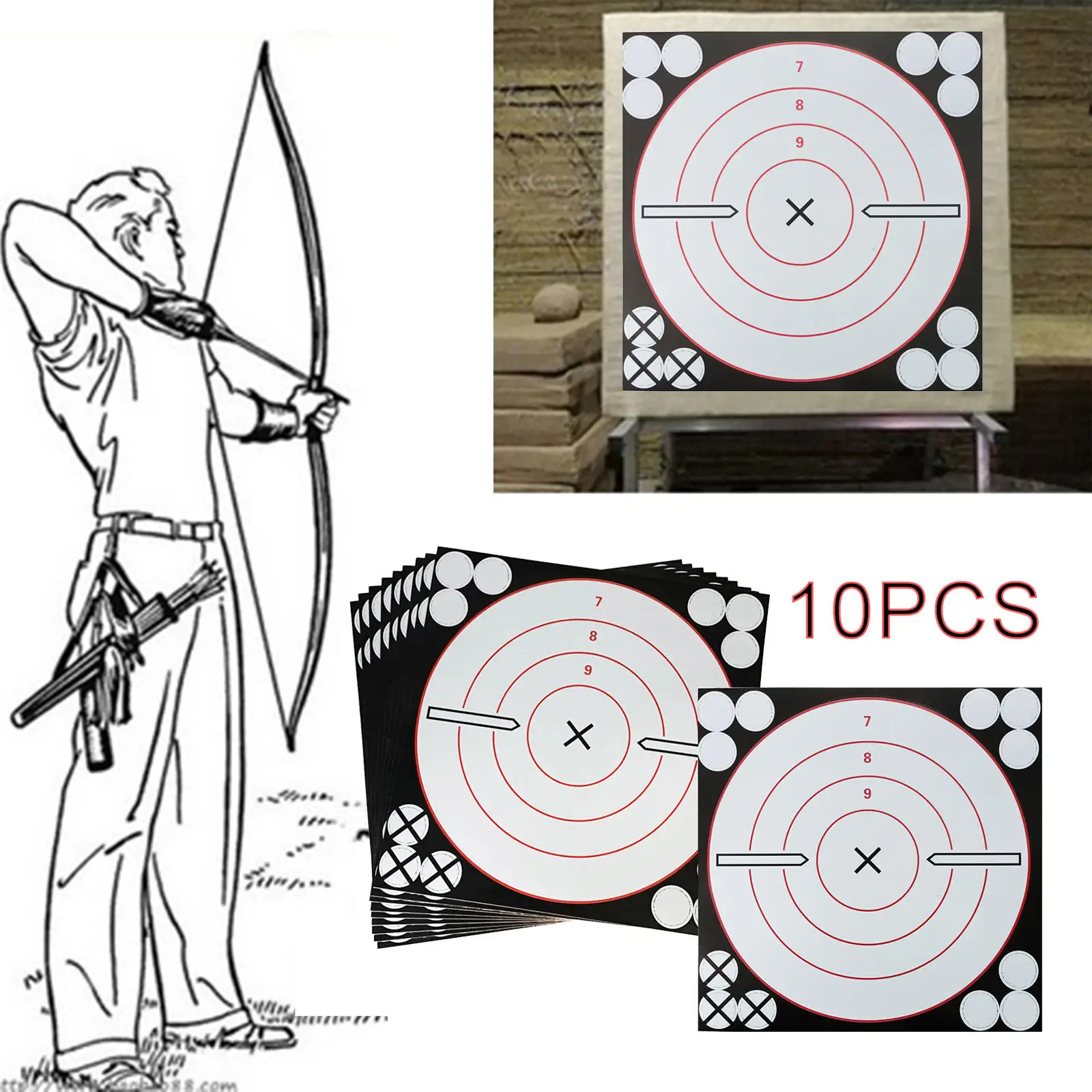 8in Pack Of 10 Archery Shooting Paper Target Stickers For Indoor Oudoor Training Practice
8in Pack Of 10 Archery Shooting Paper Target Stickers For Indoor Oudoor Training Practice